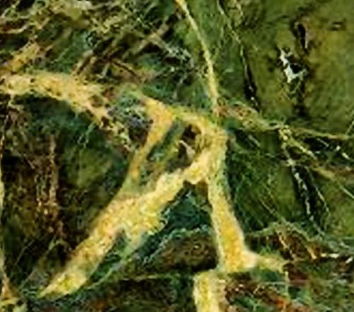 Detallo técnico: Verde Borgogna, cuarcita natural pulida brasileña 